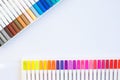 Lots of Assorted Colors Marker Pens  on White Background Royalty Free Stock Photo