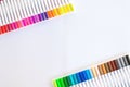 Lots of Assorted Colors Marker Pens  on White Background Royalty Free Stock Photo