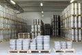 Lots of beer kegs in stock brewery Ochakovo Royalty Free Stock Photo