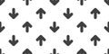 Lots of Big Black Arrow Symbols - Seamless Pattern of Various Orientation on Wide Scale Light Grey Background - Design Template