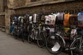 Lots of bikes in Cambridge city centre Royalty Free Stock Photo