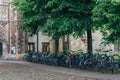 Lots of bikes in Cambridge city centre Royalty Free Stock Photo