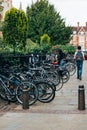 Lots of bikes in Cambridge city centre Royalty Free Stock Photo