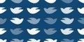 Lots of Bird Shapes, Peace Pigeons of Various Sizes and Shades of Blue - Pattern, Wide Scale Texture - Seamless Background Design