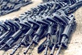 Lots of Black Assault Rifle on The Ground Royalty Free Stock Photo