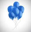 Lots of blue balloons on white background