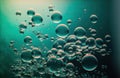 Lots of bubbles floating in clear turquoise sea water in an abstract photograph Royalty Free Stock Photo