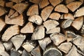 Lots of chopped stacked wood background Royalty Free Stock Photo