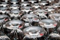 Lots of clear wine glasses Royalty Free Stock Photo