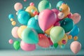 lots of colorful balloons