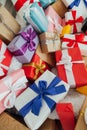 Lots of colorful gifts for the New Year Holiday Christmas birthday