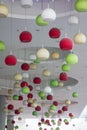 Lots of colorful Hanging ceiling lamps