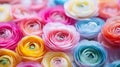 Lots of colorful ranunculus flowers. Selective focus.