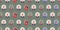 Lots of Colorful Seamless User Avatars Texture, Background with Rows of People,Face Symbols