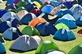 Lots of colorful tents in a camping