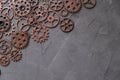 Lots of concrete-based gears.Background, gears and steampunk