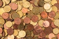 Lots of copper colored euro coins Royalty Free Stock Photo