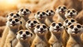 Lots of cute fluffy meerkats natural funny portrait mammals eyes curious