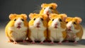 Lots cute funny fluffy hamsters animal background fur