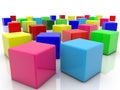 Lots of different colored toy blocks on white Royalty Free Stock Photo