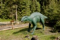 Lots of different dinosaurs in the park