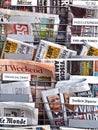 Mamy international newspapers in a shop