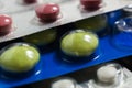 Lots of different pills on the table Royalty Free Stock Photo