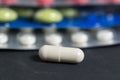 Lots of different pills on the table Royalty Free Stock Photo