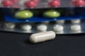 Lots of different pills on the table Royalty Free Stock Photo