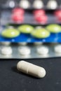 Lots of different pills on the table Royalty Free Stock Photo