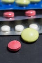Lots of different pills on the table Royalty Free Stock Photo