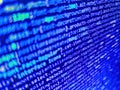 Lots of digits on the computer screen. Programming source code abstract screen of software developer. Letters, chars, and digits. Royalty Free Stock Photo