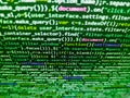 Lots of digits on the computer screen. Real Html code developing screen. Programmer working in a software develop company office. Royalty Free Stock Photo
