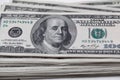 Lots of 100 dollar bills close up Royalty Free Stock Photo