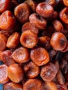 Lots of dried fruit for eating dried apricots as a background Royalty Free Stock Photo