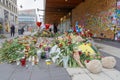 Lots of flowers and messages in central Stockholm from people pa