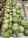 Lots of food on the counter in the supermarket. Vegetables, fruits. View from above Royalty Free Stock Photo