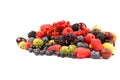 Lots of fresh different berries on a white background Royalty Free Stock Photo