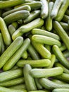 Lots of Fresh Organic Cucumbers at the Market Royalty Free Stock Photo