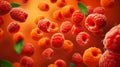 Lots of fresh salmonberries. ai generated image Royalty Free Stock Photo