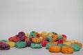 Lots of fruit cereal wheels or froot loops Royalty Free Stock Photo