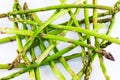 Scattered fresh asparagus stems. Royalty Free Stock Photo