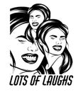 Lots of laughs. Vector hand drawn realistic illustration of happy girl with smile isolated.