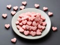 Lots love hearts shape on a plate Ai Generated