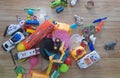 lots of messy toys on the floor