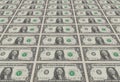 Lots of one US Dollar uncut sheet. Royalty Free Stock Photo