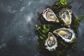 lots of oysters on a plate, in the style of nature-based patterns,