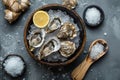 lots of oysters on a plate, in the style of nature-based patterns,