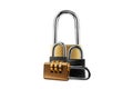 Lots of padlocks isolated on a white background. Multilevel authentication