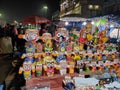 Lots of painted wooden and clay idols of Tribal Hindu god Jagannath during Rath yatra.